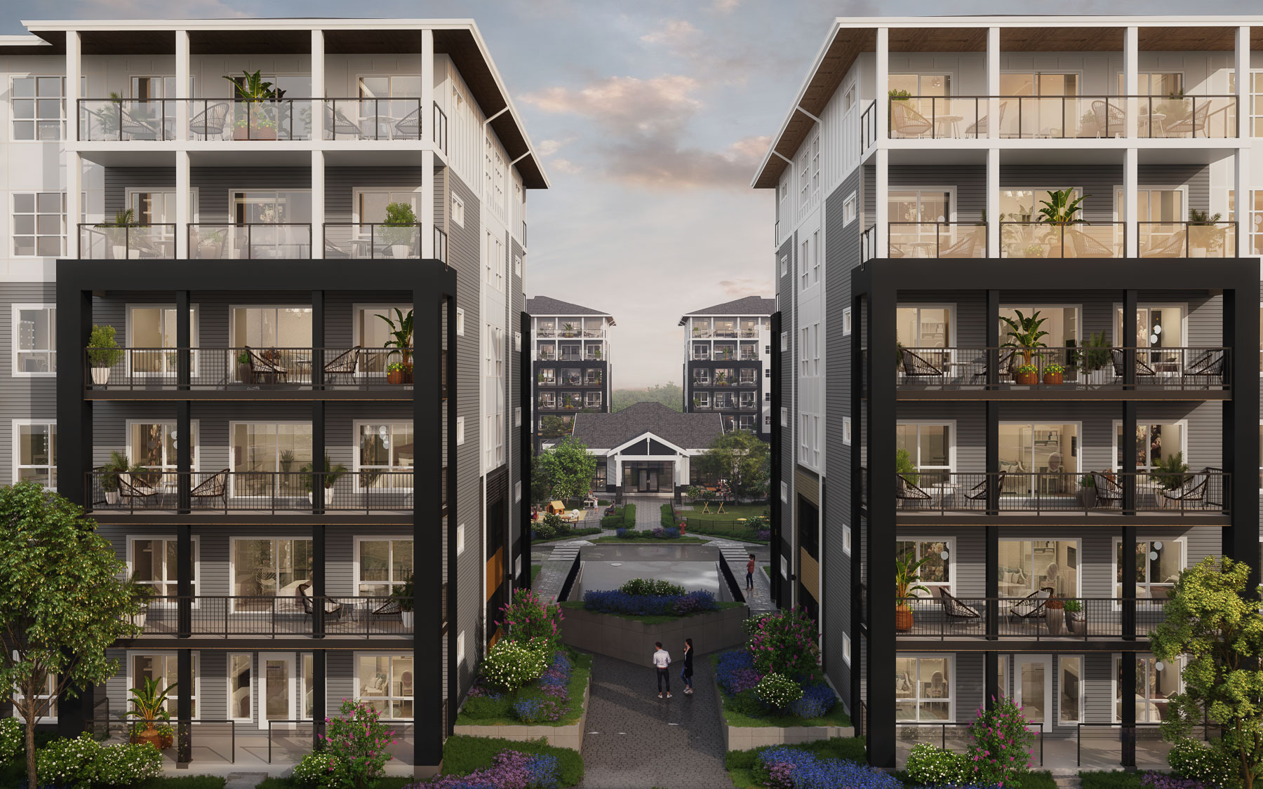 Render side view of Atlas Rental Living